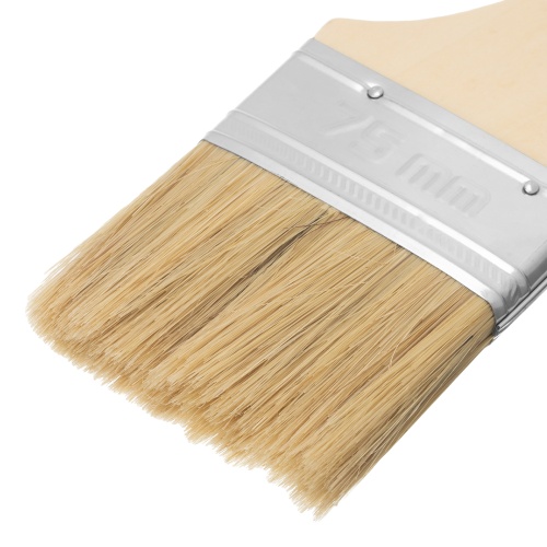 Кисть плоская "Стандарт" 3" (75 мм) натуральная щетина, деревянная ручка MTX фото 3