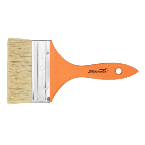 Кисть плоская Slimline 4" (100 мм) натуральная щетина, деревянная ручка Sparta фото 2