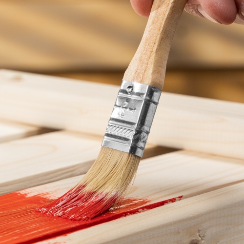 Кисть плоская Slimline 3/4" (20 мм) натуральная щетина, деревянная ручка Sparta фото 11