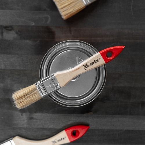 Кисть плоская "Стандарт" 1" (25 мм) натуральная щетина, деревянная ручка MTX фото 6