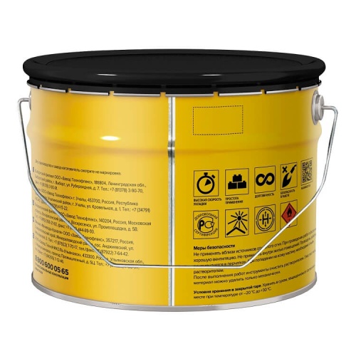 Мастика битумная холодная ТЕХНОНИКОЛЬ AquaMast для фундамента, 3кг фото 3