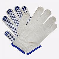 Перчатки рабочие хб 6 нитей. 10 класс с ПВХ ТОЧКА «СУПЕР ЛЮКС»
