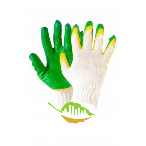 Перчатки хб с двойным латексным обливом 13 класс FIXALL фото 2