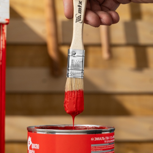 Кисть плоская "Стандарт" 3/4" (20 мм) натуральная щетина, деревянная ручка MTX фото 8