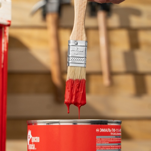 Кисть плоская Slimline 3/4" (20 мм) натуральная щетина, деревянная ручка Sparta фото 9