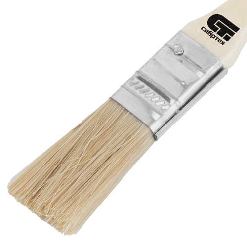 Кисть плоская 20 мм, натуральная щетина, деревянная ручка Сибртех фото 4