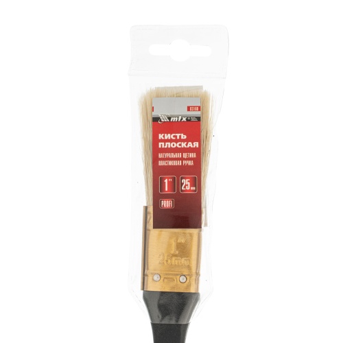 Кисть плоская "Профи" 1", натуральная щетина, пластмассовая ручка MTX фото 4