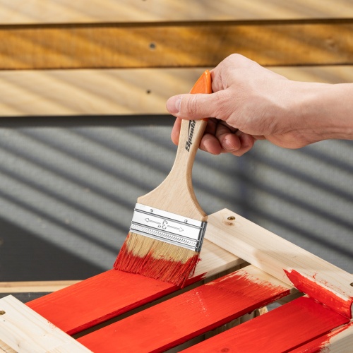 Кисть плоская Slimline 3" (75 мм) натуральная щетина, деревянная ручка Sparta фото 10