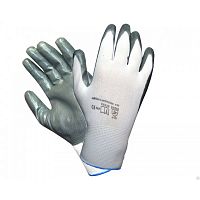 ПЕРЧАТКИ НЕЙЛОНОВЫЕ СЕРЫЕ С НИТРИЛЬНЫМ ПОКРЫТИЕМ