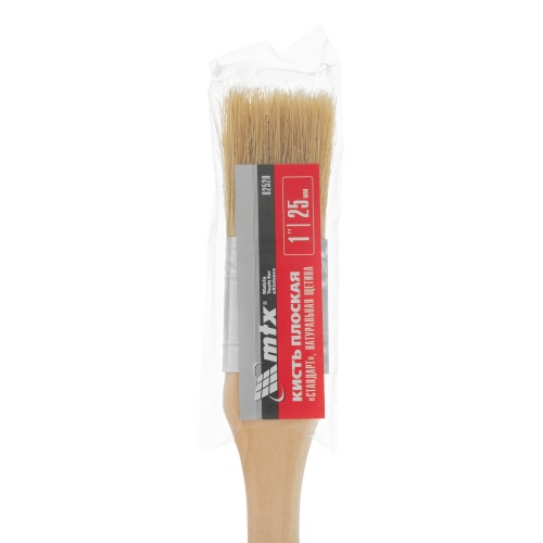 Кисть плоская "Стандарт" 1" (25 мм) натуральная щетина, деревянная ручка MTX фото 4
