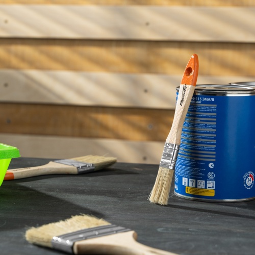 Кисть плоская Slimline 3/4" (20 мм) натуральная щетина, деревянная ручка Sparta фото 8