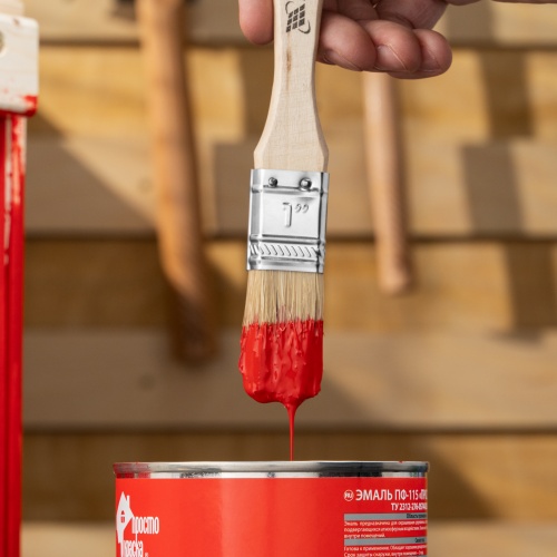 Кисть плоская "Стандарт" 1" (25 мм) натуральная щетина, деревянная ручка MTX фото 8