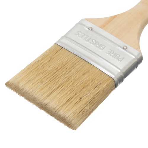 Кисть плоская "Евро" 2.5", натуральная щетина, деревянная ручка MTX фото 3