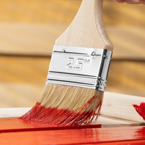 Кисть плоская "Стандарт" 2.5" (63 мм) натуральная щетина, деревянная ручка MTX фото 8