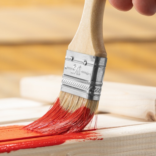 Кисть плоская Slimline 1.5" (38 мм) натуральная щетина, деревянная ручка Sparta фото 9