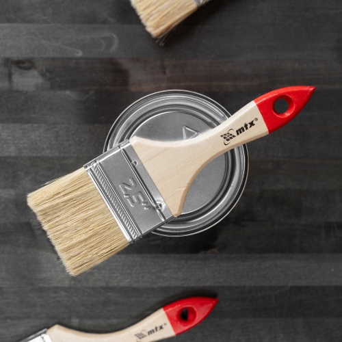 Кисть плоская "Стандарт" 2.5" (63 мм) натуральная щетина, деревянная ручка MTX фото 5