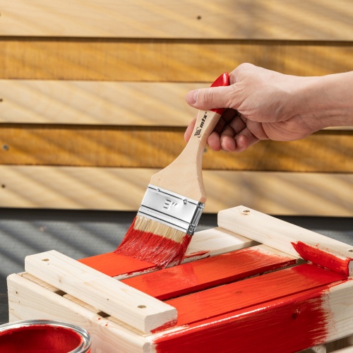 Кисть плоская "Стандарт" 3" (75 мм) натуральная щетина, деревянная ручка MTX фото 7