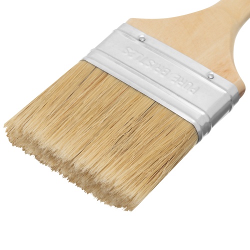 Кисть плоская "Евро" 3", натуральная щетина, деревянная ручка MTX фото 3