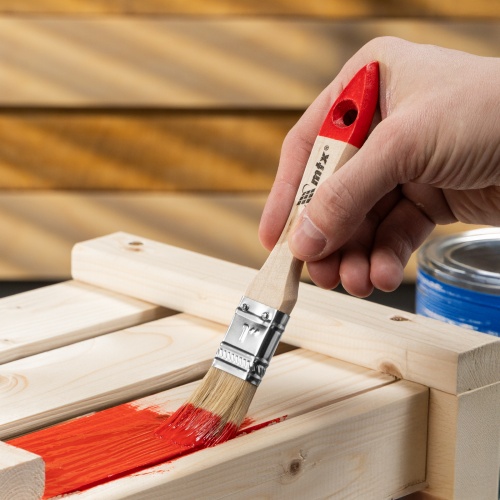 Кисть плоская "Стандарт" 1" (25 мм) натуральная щетина, деревянная ручка MTX фото 9