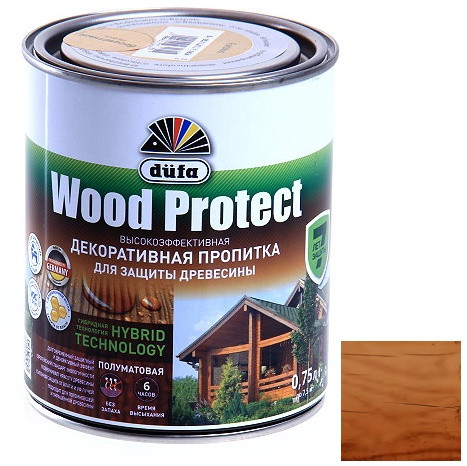 Пропитка для древесины Dufa Wood Protect Тик 0,75 л Пропитка для древесины Dufa Wood Protect Тик 0,75 л