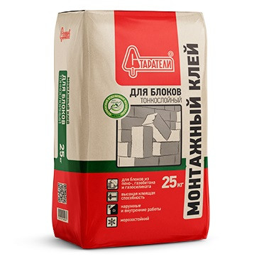 Клей монтажный для блоков Старатели тонкослойный (25 кг) Клей монтажный для блоков Старатели тонкослойный (25 кг)