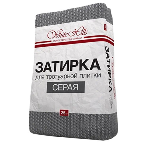 Затирка цементная для тротуарной плитки White Hills 25 кг серая Затирка цементная для тротуарной плитки White Hills 25 кг серая