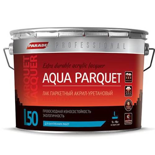 Лак акрил-уретановый паркетный Parade Professional L50 Aqua Parquet полуматовый 9 л Лак акрил-уретановый паркетный Parade Professional L50 Aqua Parquet полуматовый 9 л