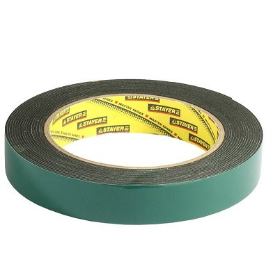 Лента клейкая двухсторонняя Stayer Profi 12233-19-05 черная 19 мм 5 м Лента клейкая двухсторонняя Stayer Profi 12233-19-05 черная 19 мм 5 м