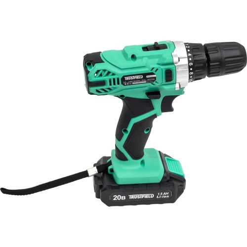 Дрель аккумуляторная TRUSTFIELD 20В, 28Нм, БЗП 10мм, 2 ск., 0-350/0-1350об/мин, 2 акб 1.5Ач,ЗУ ETCD-18.2.1 фото 9 Дрель аккумуляторная TRUSTFIELD 20В, 28Нм, БЗП 10мм, 2 ск., 0-350/0-1350об/мин, 2 акб 1.5Ач,ЗУ ETCD-18.2.1 фото 9