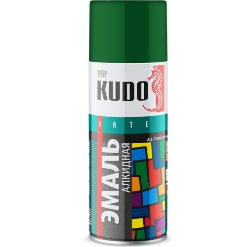 Эмаль аэрозольная универсальная Kudo KU-10081 зеленая 520 мл Эмаль аэрозольная универсальная Kudo KU-10081 зеленая 520 мл