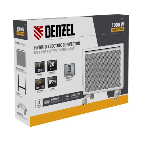 Конвектор гибридный электрический HybridX-1000, ИК нагреватель, цифровой термостат Denzel фото 13 Конвектор гибридный электрический HybridX-1000, ИК нагреватель, цифровой термостат Denzel фото 13