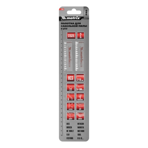 Полотна по дереву для сабельной пилы S644D 125/4.3 мм, HCS, 2 шт, Pro Matrix фото 5