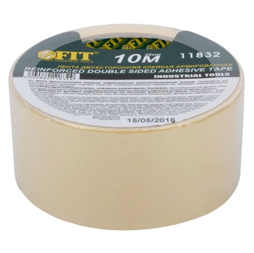 Лента клейкая Fit 11832 двухсторонняя 48 мм 10 м фото 3 Лента клейкая Fit 11832 двухсторонняя 48 мм 10 м фото 3