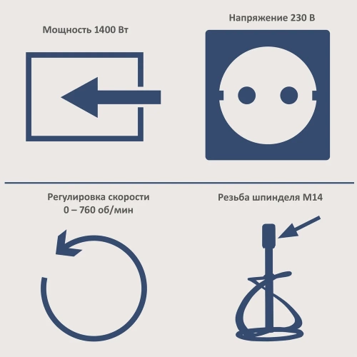 Строительный миксер 2-скоростной 1400 Вт PM1400 Scheppach 5907805901 фото 5 Строительный миксер 2-скоростной 1400 Вт PM1400 Scheppach 5907805901 фото 5