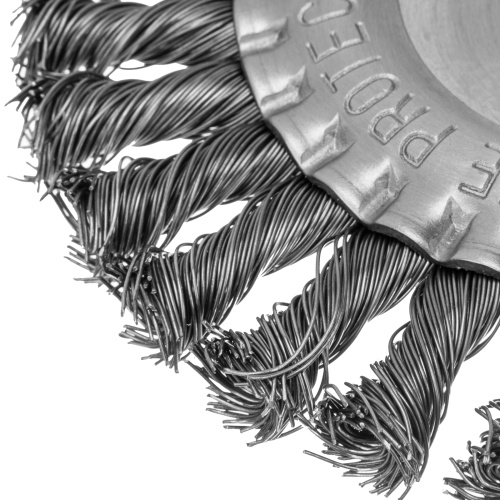 Щетка для УШМ 150 мм, посадка 22.2 мм, плоская, крученая металлическая проволока Сибртех фото 3