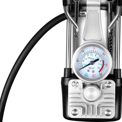 Компрессор металлический SKYWAY 60л/мин 2х поршневой с крокодилами СОЮЗ 10 АТМ, в кейсе S02001026 фото 6