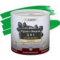 Грунт-эмаль Лакра 3 в 1 по ржавчине зеленая 1,7 кг
