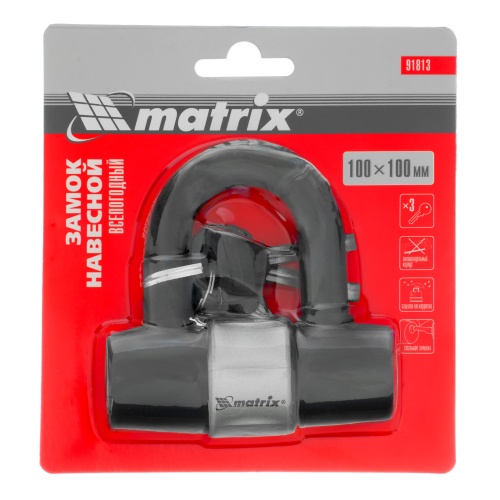 Замок навесной всепогодный 100 х 100 мм Matrix фото 6