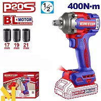 Аккумуляторный ударный гайковерт emtop ECIWL20401