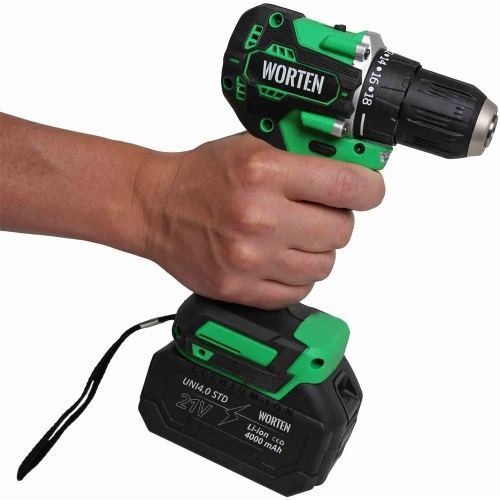 Дрель-шуруповерт бесщеточная WORTEN 2x4.0Ач, 21В IM КА-90000575 фото 6 Дрель-шуруповерт бесщеточная WORTEN 2x4.0Ач, 21В IM КА-90000575 фото 6