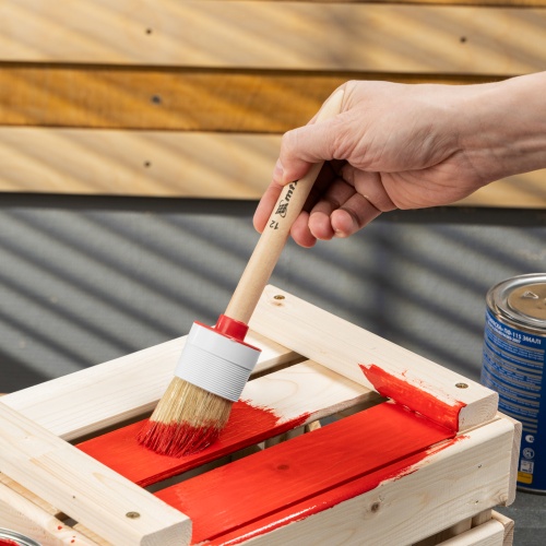 Кисть круглая №12 (45 мм) натуральная щетина, деревянная ручка MTX фото 7