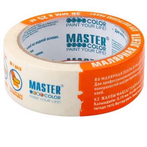 Лента клейкая малярная Master Color 30-6103 36 мм 25 м фото 3