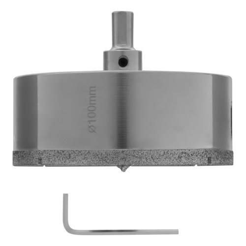 Сверло алмазное по керамограниту, 100 х 67 мм, трехгранный хвостовик Matrix фото 3