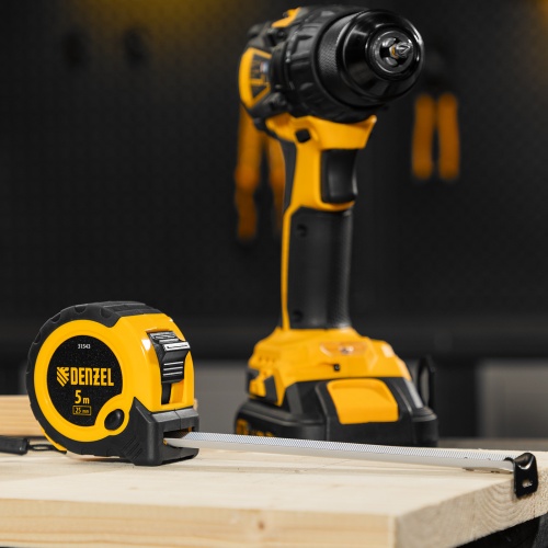 Рулетка 5м х 25мм, двухкомп. корпус, кнопка-пауза Denzel фото 9