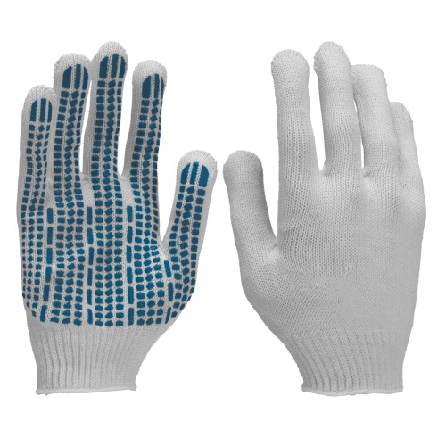 Перчатки х/б с ПВХ, протектор 35 г, 10 кл, 10 пар в упаковке фото 2