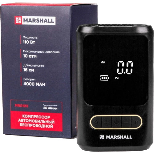 Компрессор автомобильный MARSHALL аккумуляторный 25 л/мин MR0103 фото 5