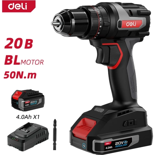 Профессиональный бесщеточный ударный шуруповерт DELI DE-CZ20-2A4 (1 АКБ, 4Ач х 20В +ЗУ, 10мм, 50Нм, сумка) 168693 Профессиональный бесщеточный ударный шуруповерт DELI DE-CZ20-2A4 (1 АКБ, 4Ач х 20В +ЗУ, 10мм, 50Нм, сумка) 168693