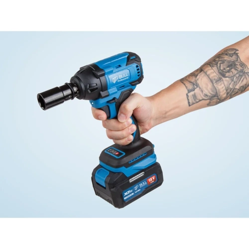 Аккумуляторный ударный гайковерт BULL SC 1804 Xcase, XLTpro, бесщеточный, 18 В, 400 Н*м, 1/2", 2x4 А*ч, з/у 4 А 1329728 фото 7