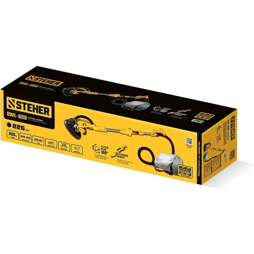 Шлифовальная машина для стен (жираф) STEHER D225мм, 800Вт, удлиненная рукоятка, подсветка DWL-800 фото 9 Шлифовальная машина для стен (жираф) STEHER D225мм, 800Вт, удлиненная рукоятка, подсветка DWL-800 фото 9
