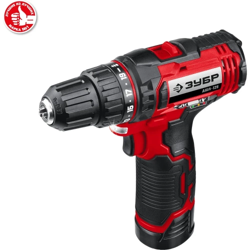 Дрель-шуруповерт ЗУБР 12В, 2 АКБ 2Ач, в кейсе ДШЛ-125-22 фото 10